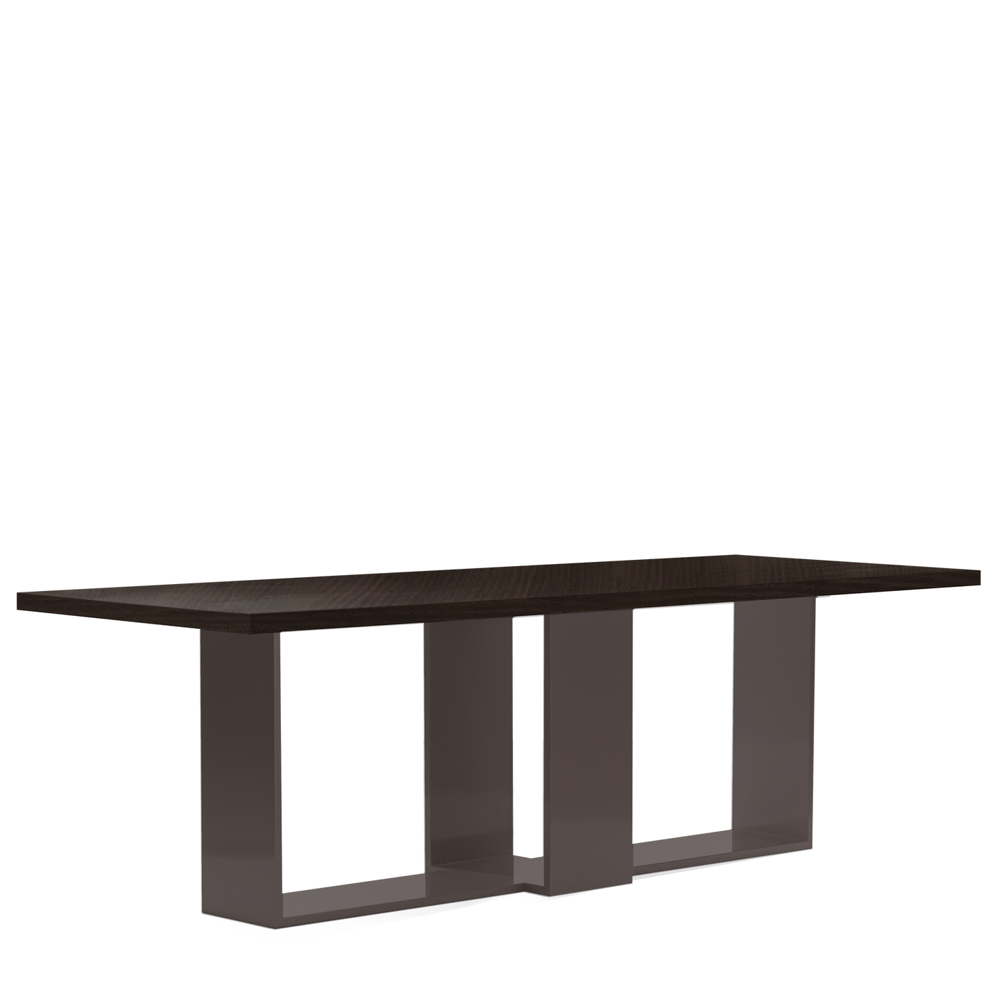Front view of ARENA Rectangular dining table with dark grey table top