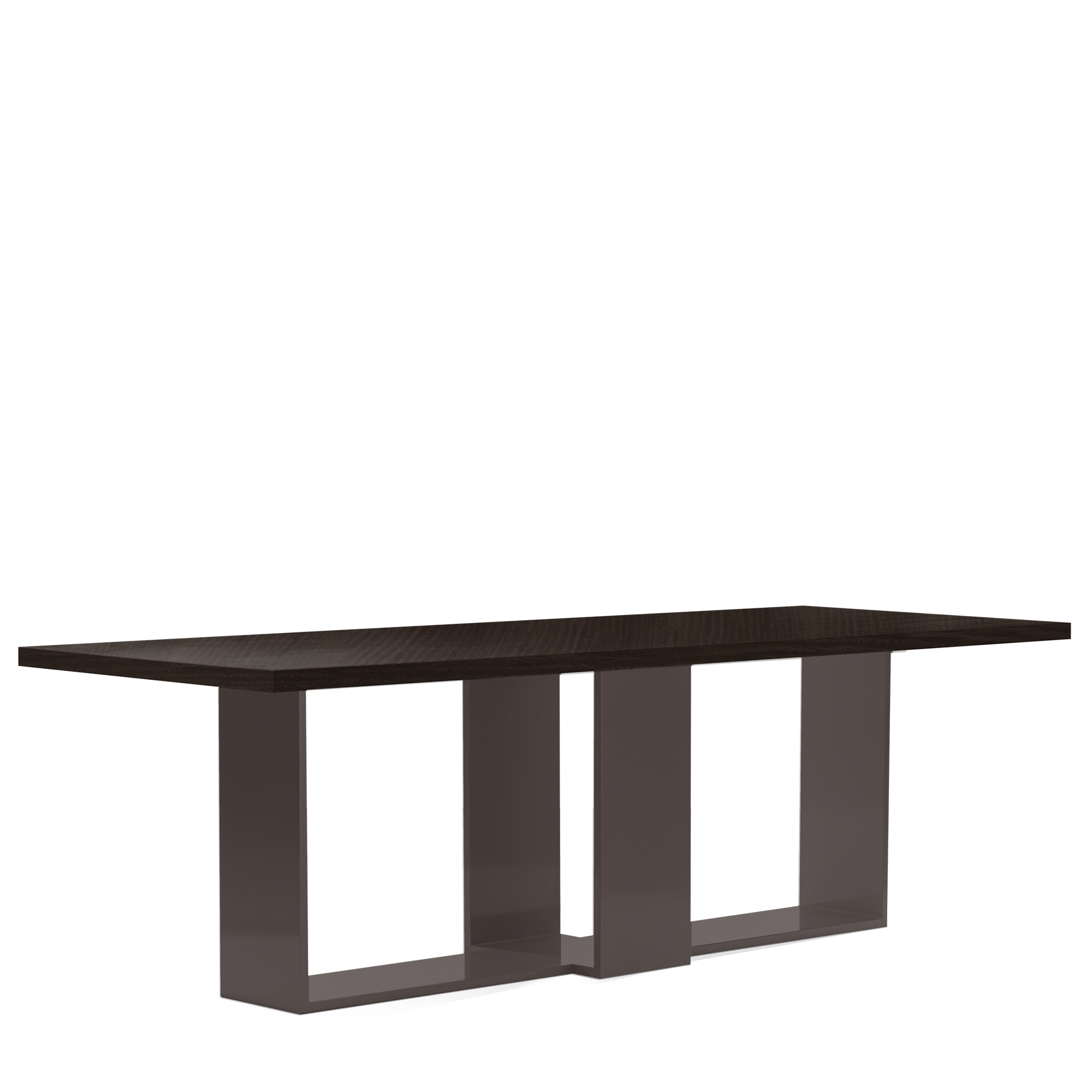 Front view of ARENA Rectangular dining table with dark grey table top