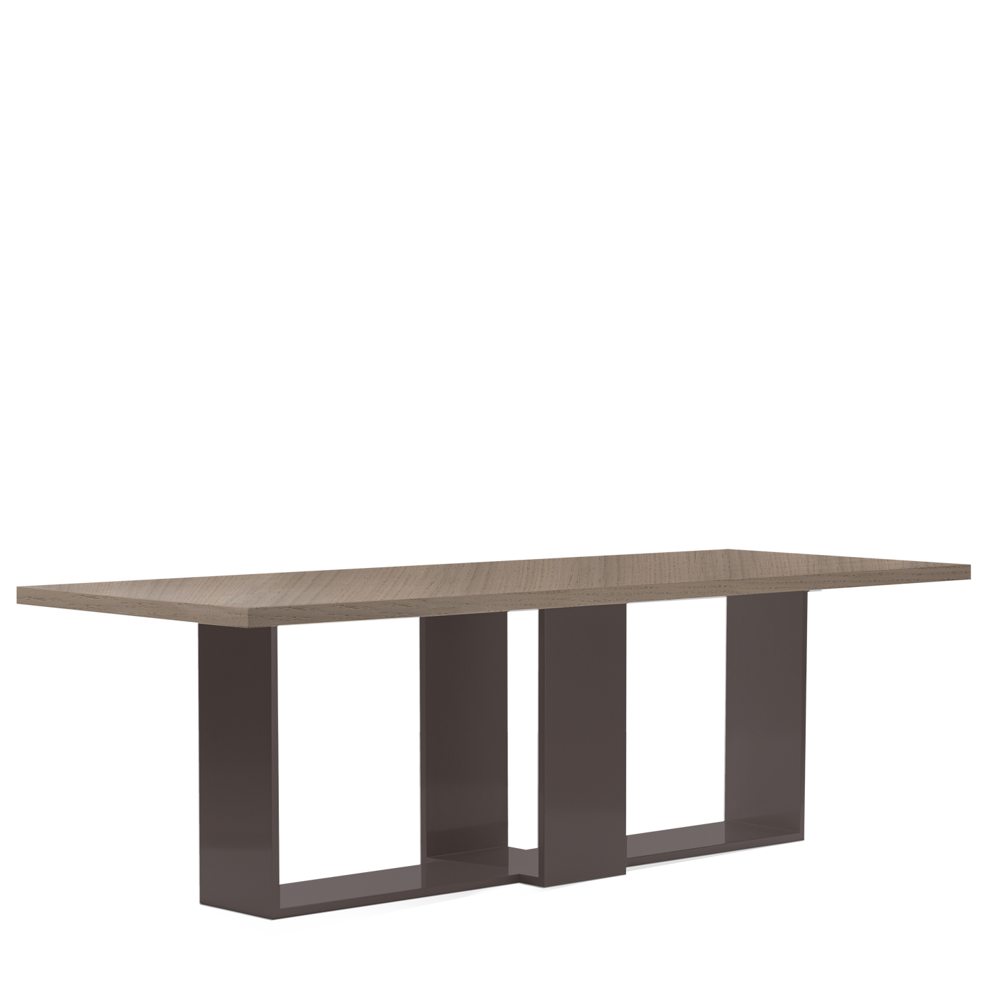 Front view of ARENA Rectangular dining table natural grey table top