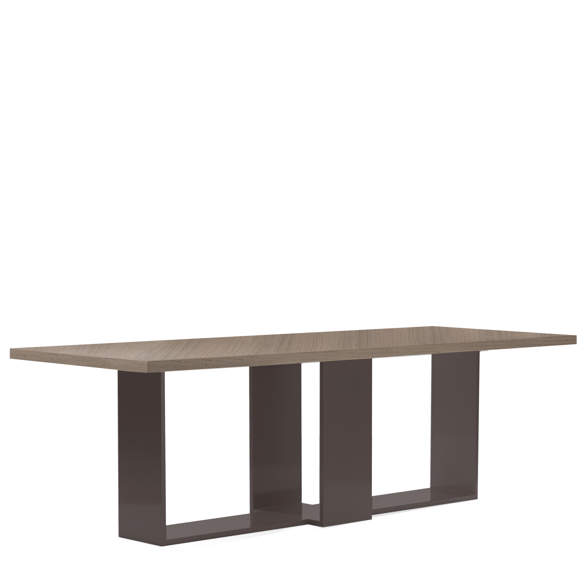 Front view of ARENA Rectangular dining table natural grey table top