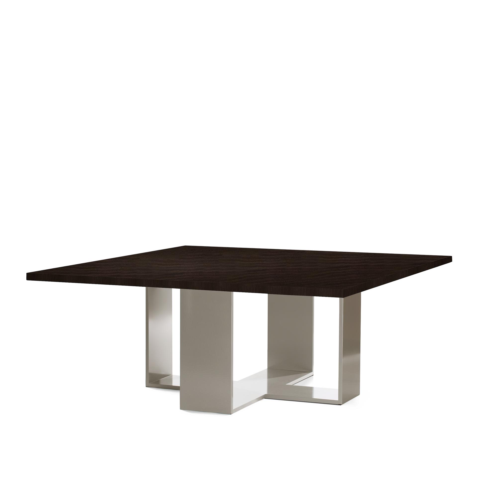 ARENA Square dining table with dark grey table top and champagne legs 
