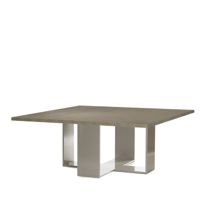 ARENA Square dining table with natural grey table top and champagne legs 
