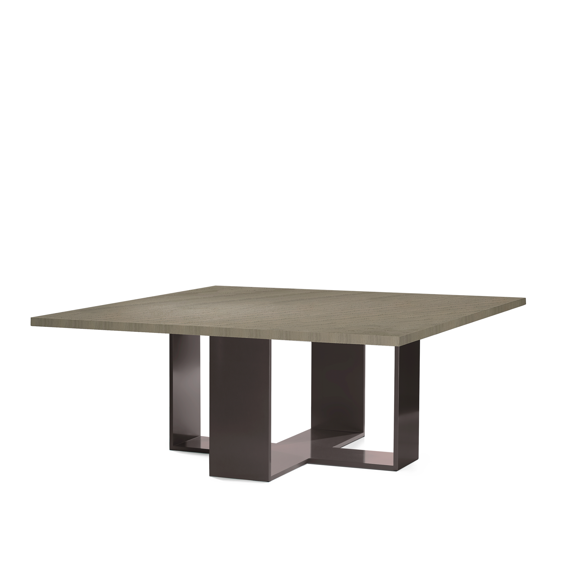 ARENA Square dining table with natural grey table top and moka legs 
