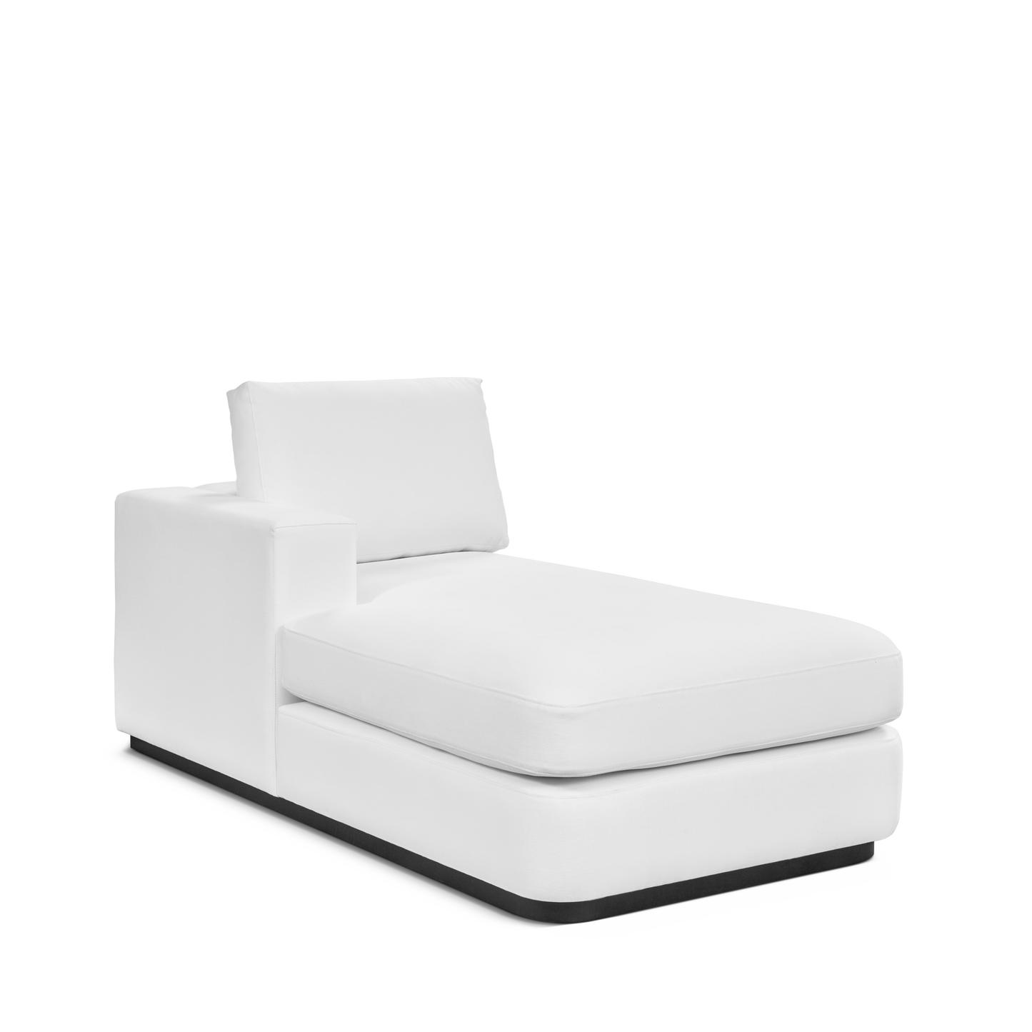 Angle view ATLAS 90 Lounge Bed arm rest left