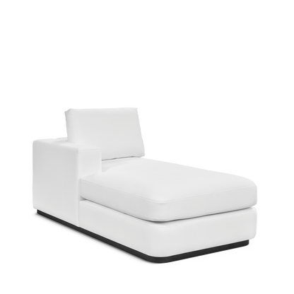 Angle view ATLAS 90 Lounge Bed arm rest left