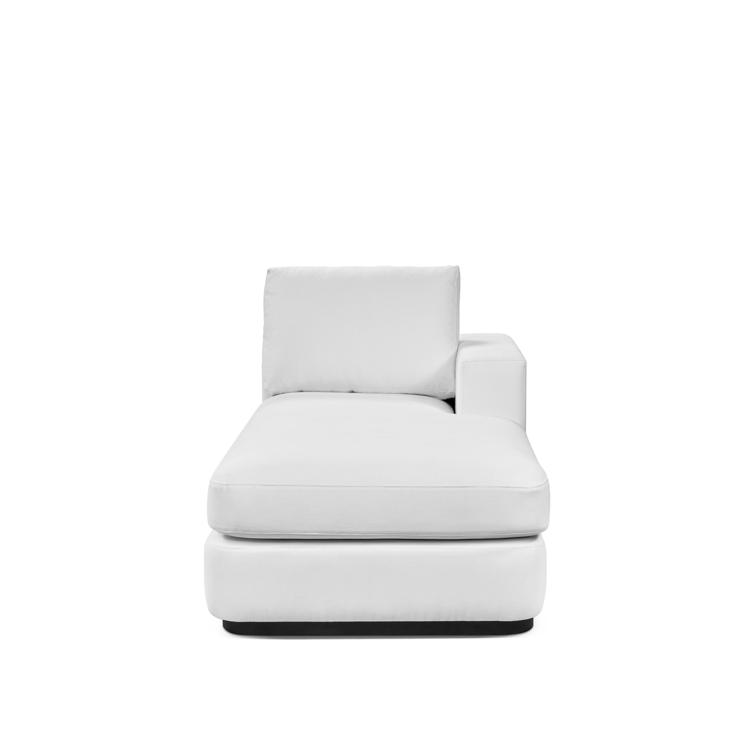 Front view ATLAS 90 Lounge Bed arm rest right