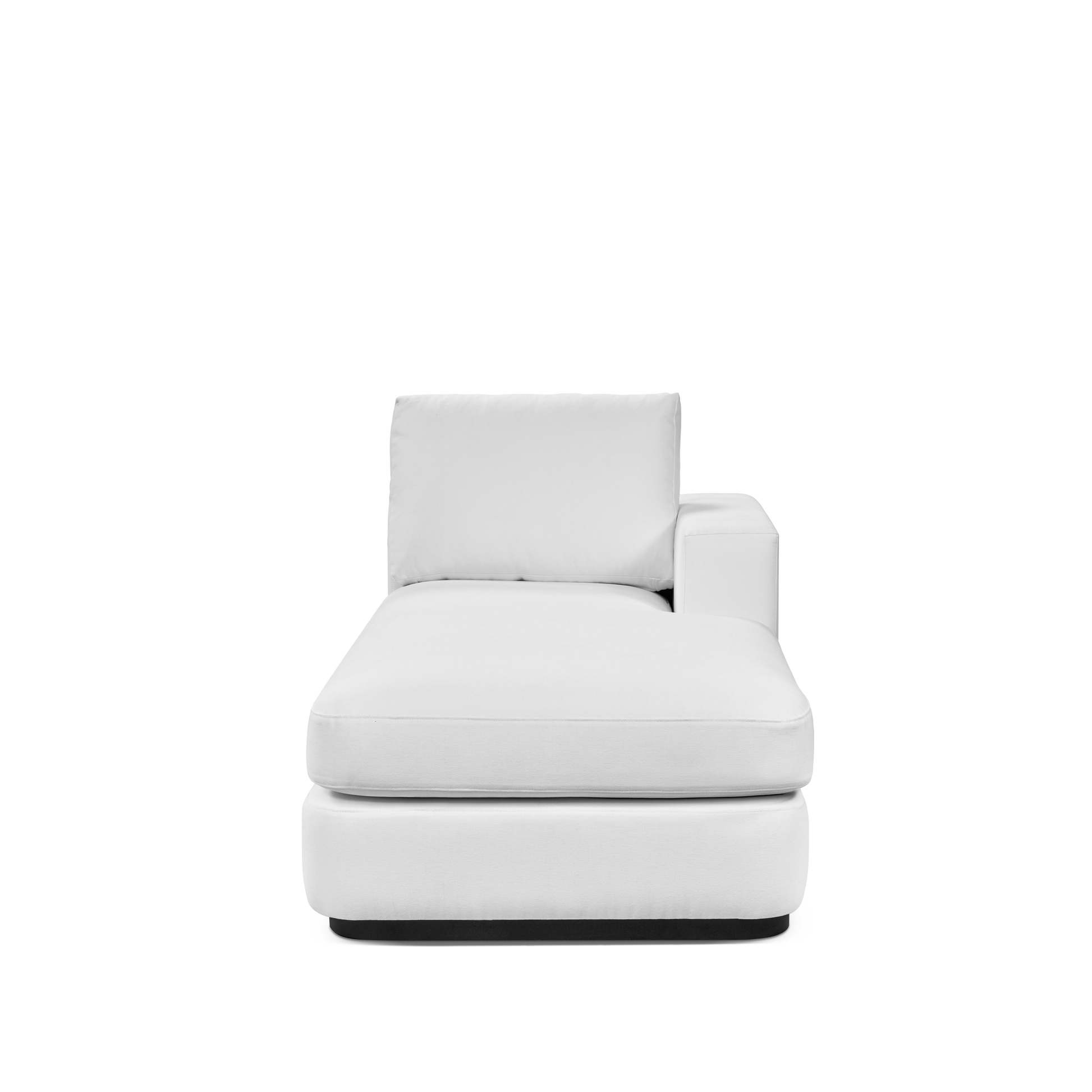 Front view ATLAS 90 Lounge Bed arm rest right