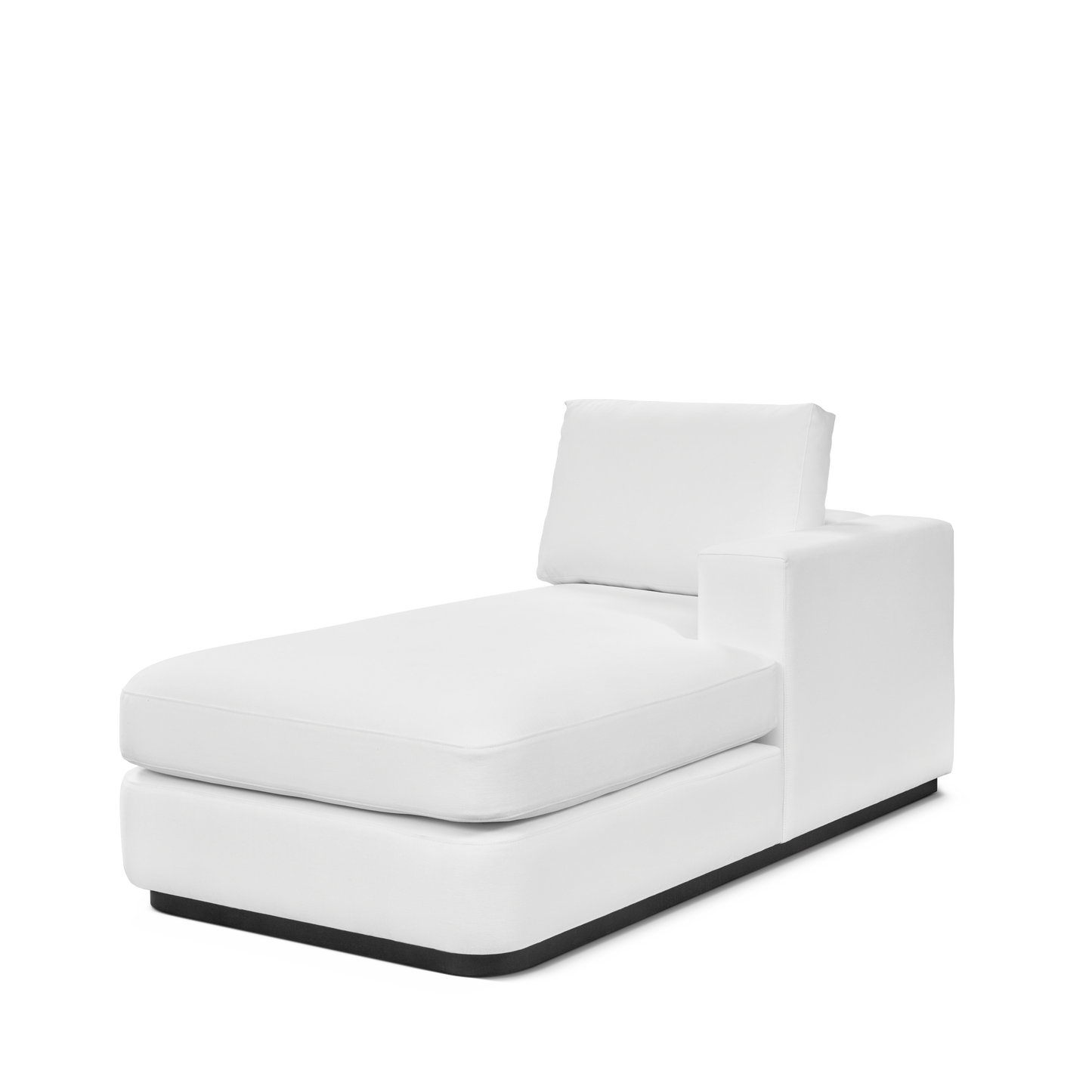 Angle view ATLAS 90 Lounge Bed arm rest right