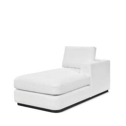 Angle view ATLAS 90 Lounge Bed arm rest right