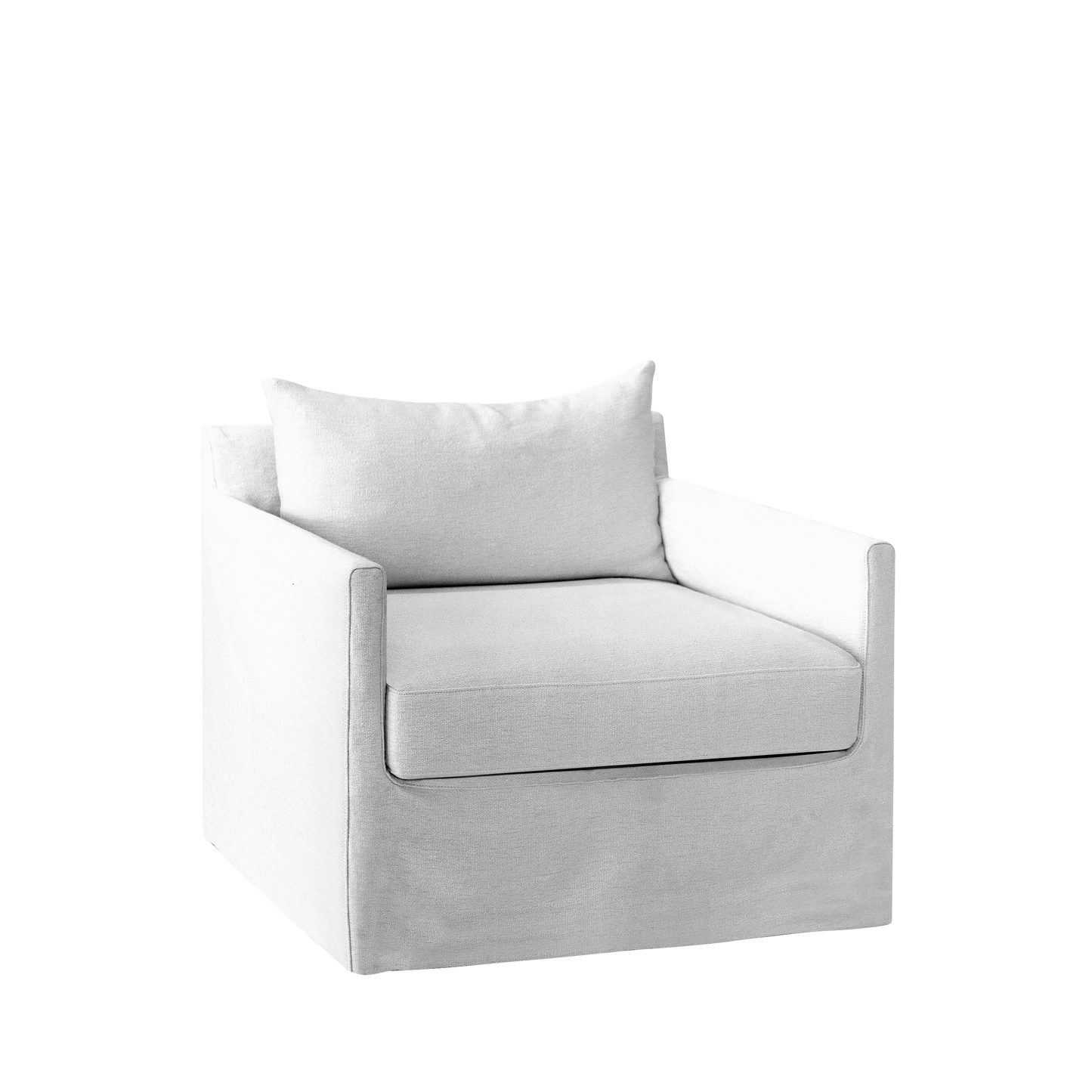 Extra wide and linara white Alba lounge chair 