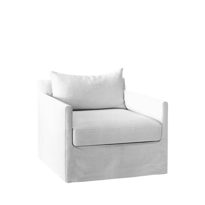 Extra wide and linara white Alba lounge chair 