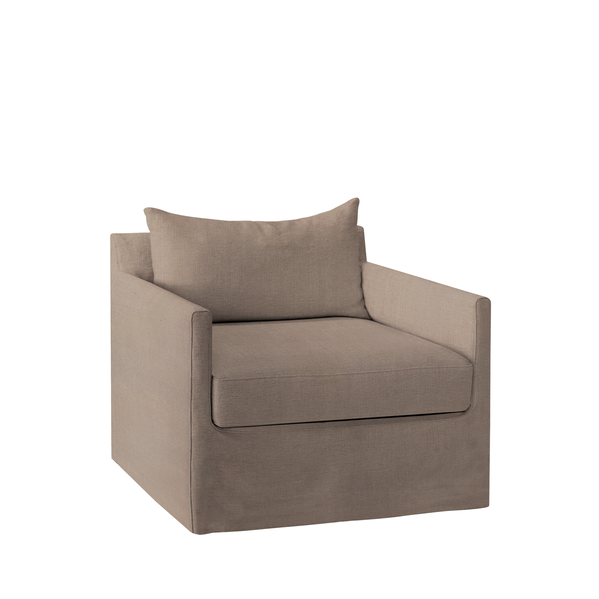 Extra wide Alba lounge chair with light brown textile