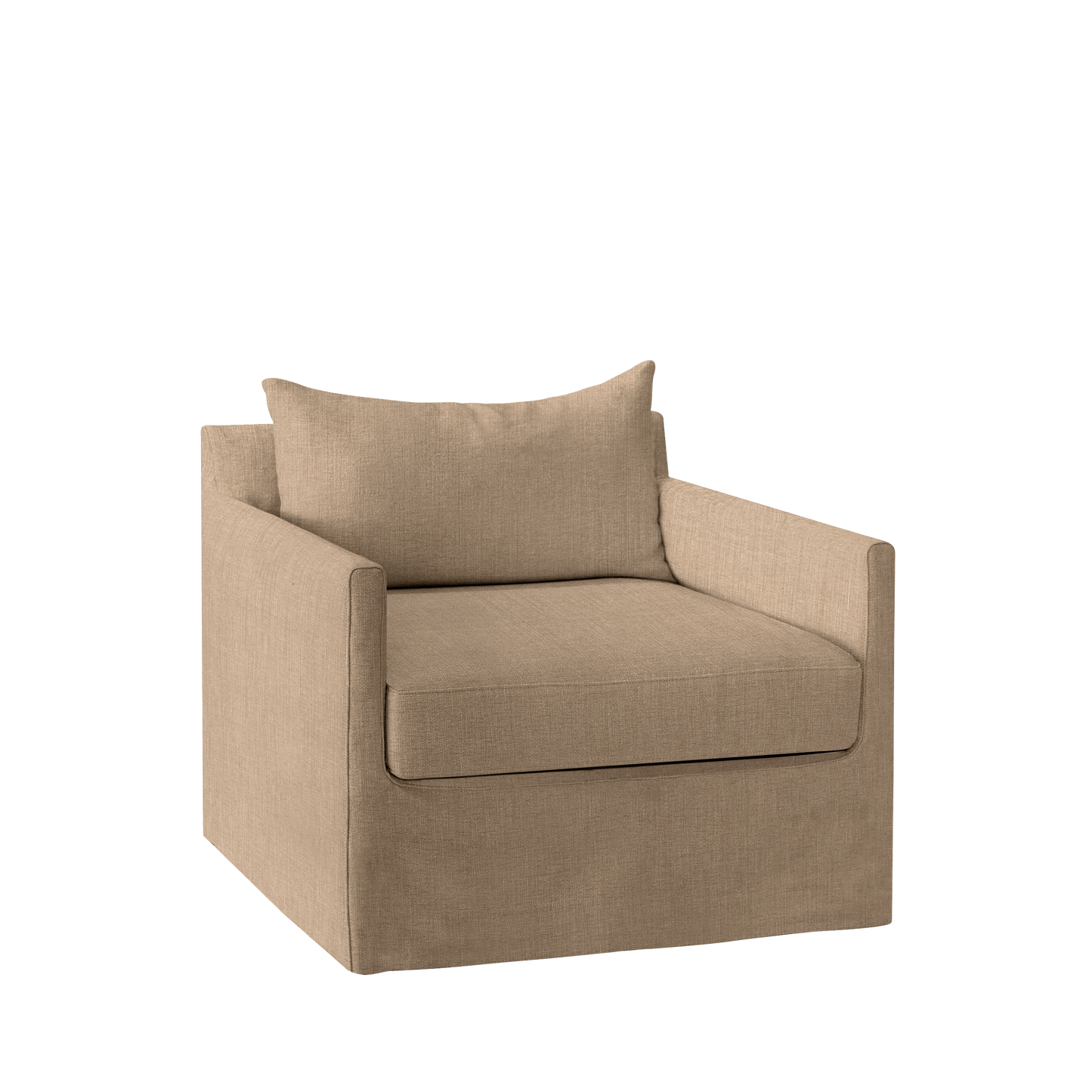 Extra wide Alba lounge chair with khaki textile
