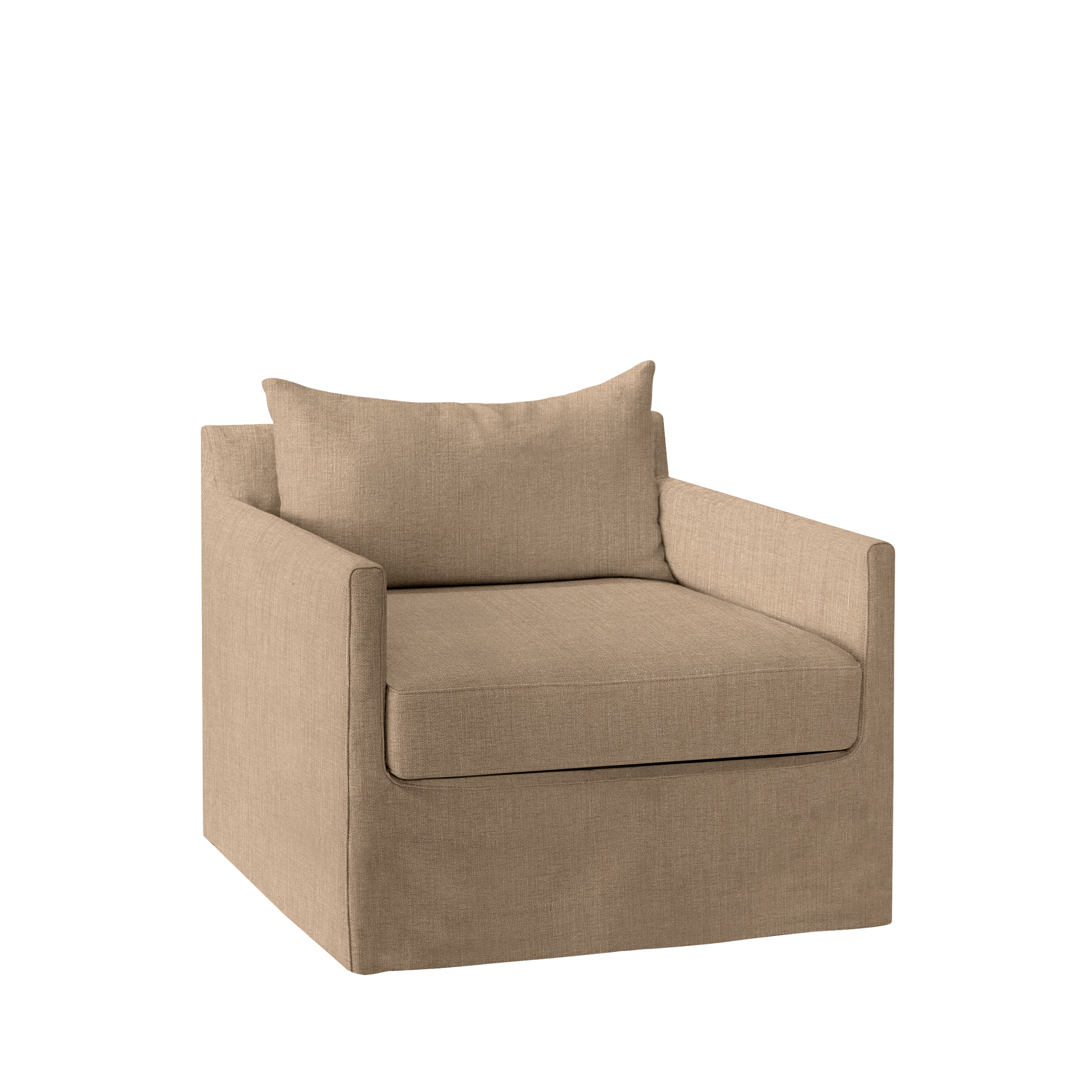 Extra wide Alba lounge chair with khaki textile