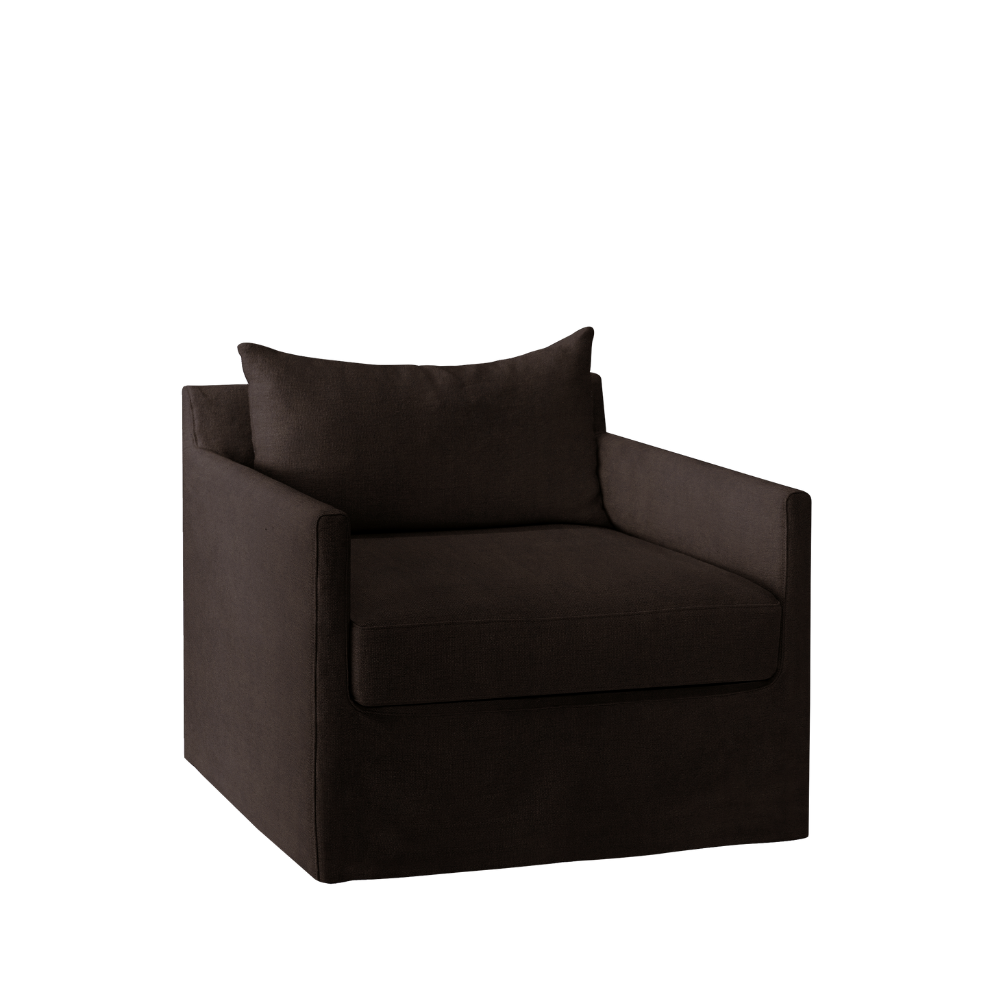 Extra wide Alba lounge chair with dark brown textile