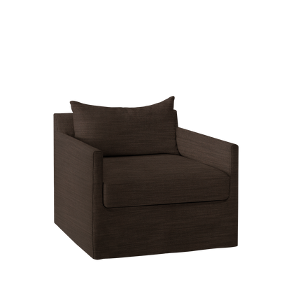 Extra wide Alba lounge chair with rocco brown textile