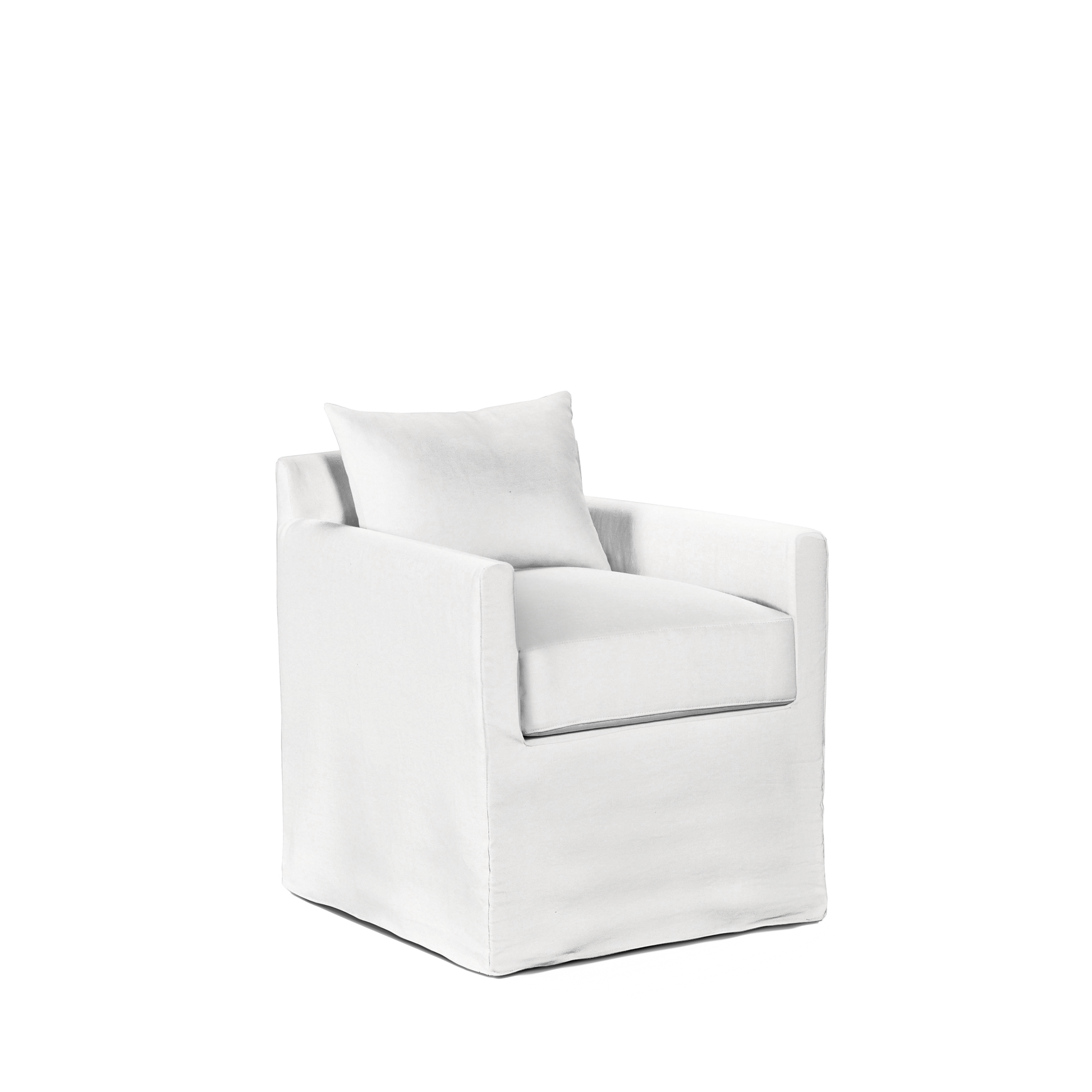 ALBA Dining Chair with linara white textile 