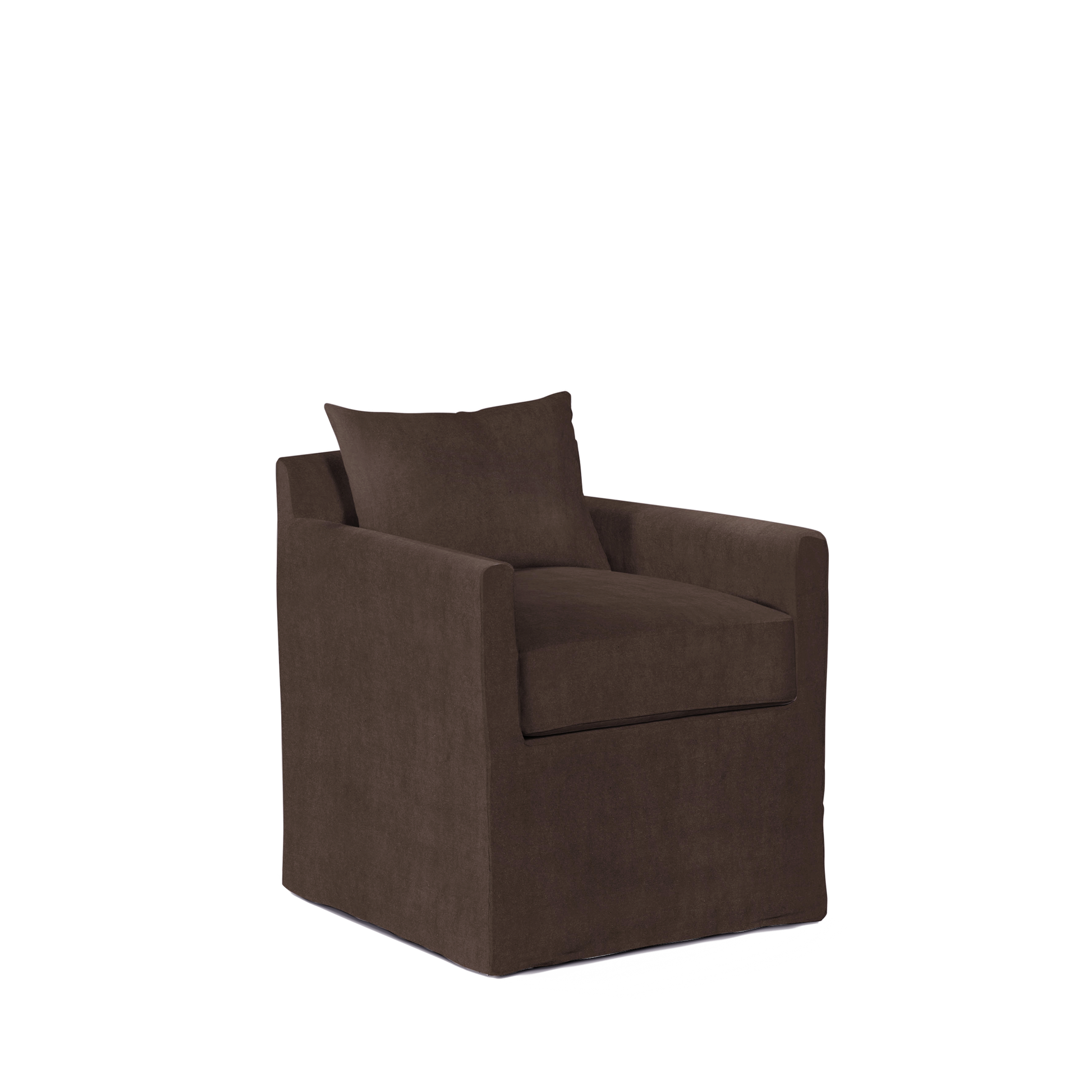 ALBA Dining Chair with suede brown textile 