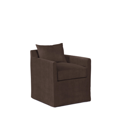ALBA Dining Chair with suede brown textile 