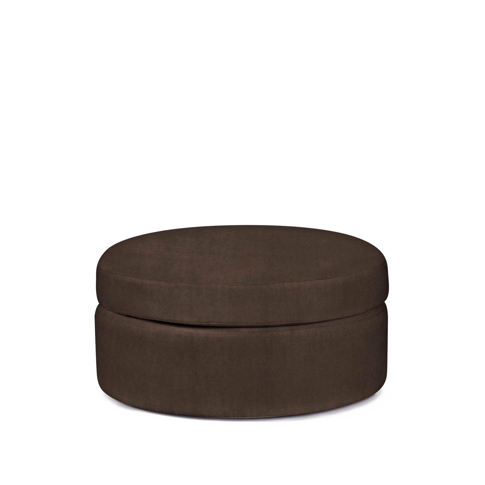 Alma ottoman with suede brown textile