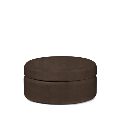 Alma ottoman with suede brown textile