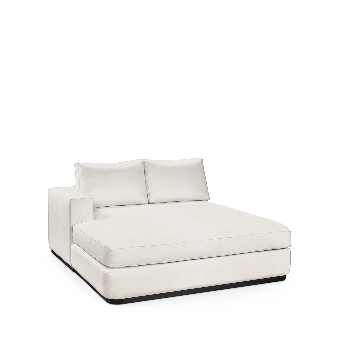 ATLAS 160 Lounge Bed arm rest left with bolt white textile