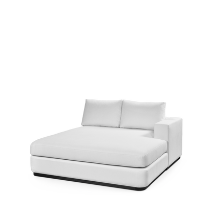 ATLAS 160 Lounge Bed arm rest right with linara white textile