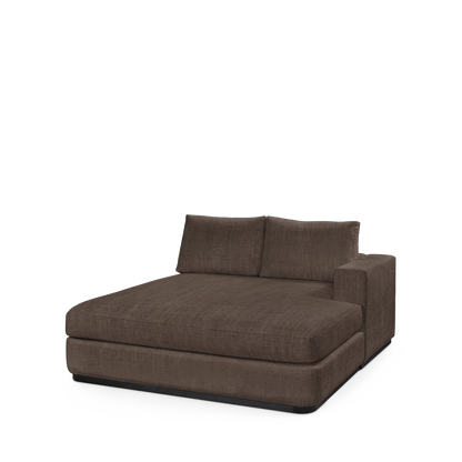 ATLAS 160 Lounge Bed arm rest right with warm grey textile 