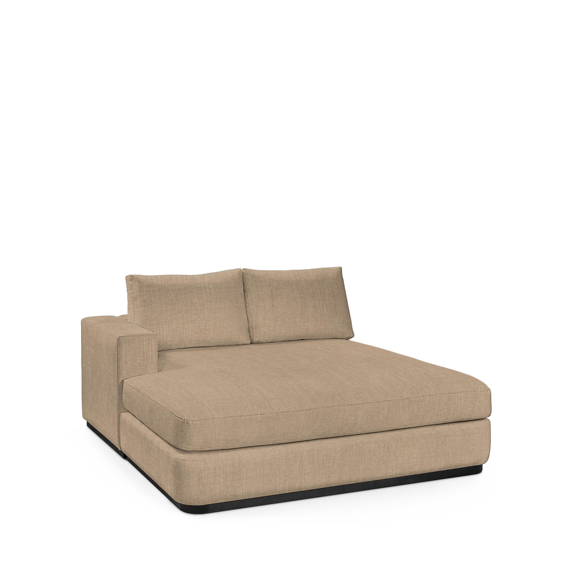 ATLAS 160 Lounge Bed arm rest left with khaki textile