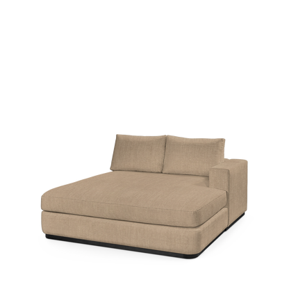 ATLAS 160 Lounge Bed arm rest right with khaki textile