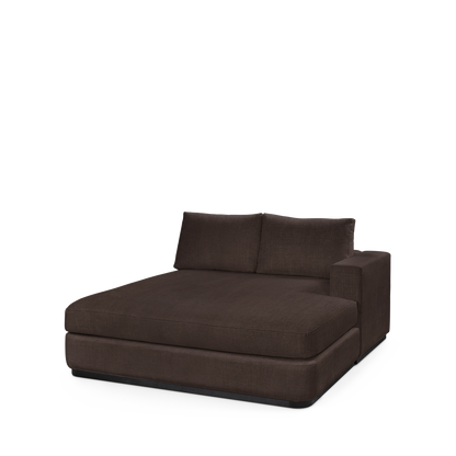 ATLAS 160 Lounge Bed arm rest right with linara brown textile