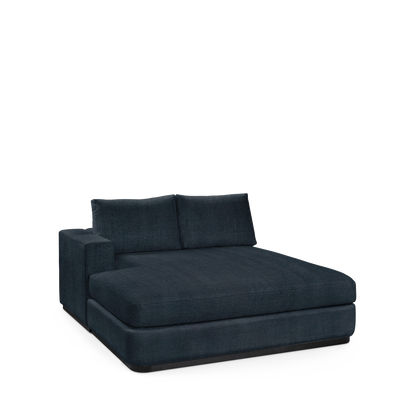 ATLAS 160 Lounge Bed arm rest left with linco dark blue textile