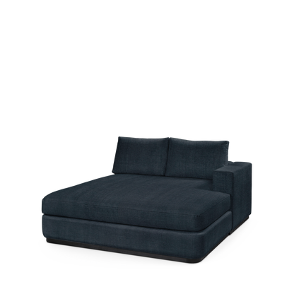 ATLAS 160 Lounge Bed arm rest right with linco dark blue textile 