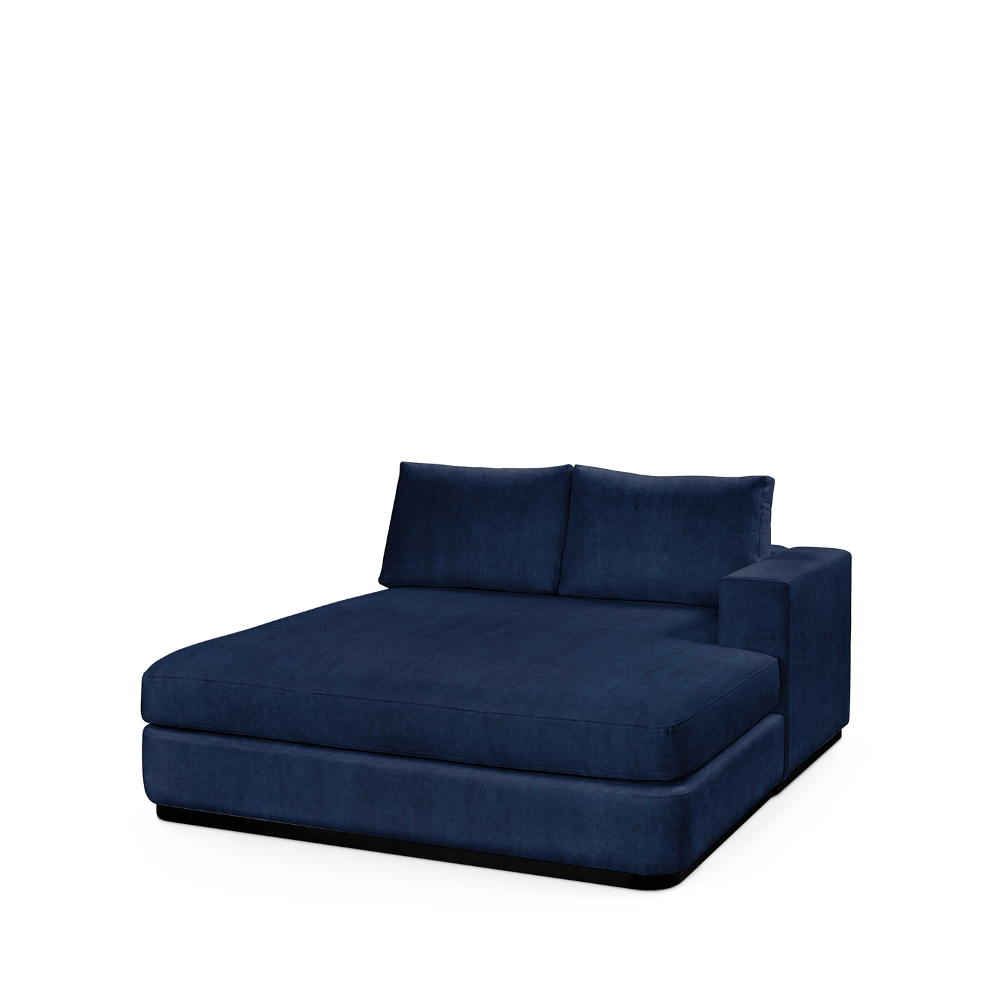 ATLAS 160 Lounge Bed arm rest right with London dark blue textile 