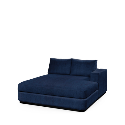ATLAS 160 Lounge Bed arm rest right with London dark blue textile 