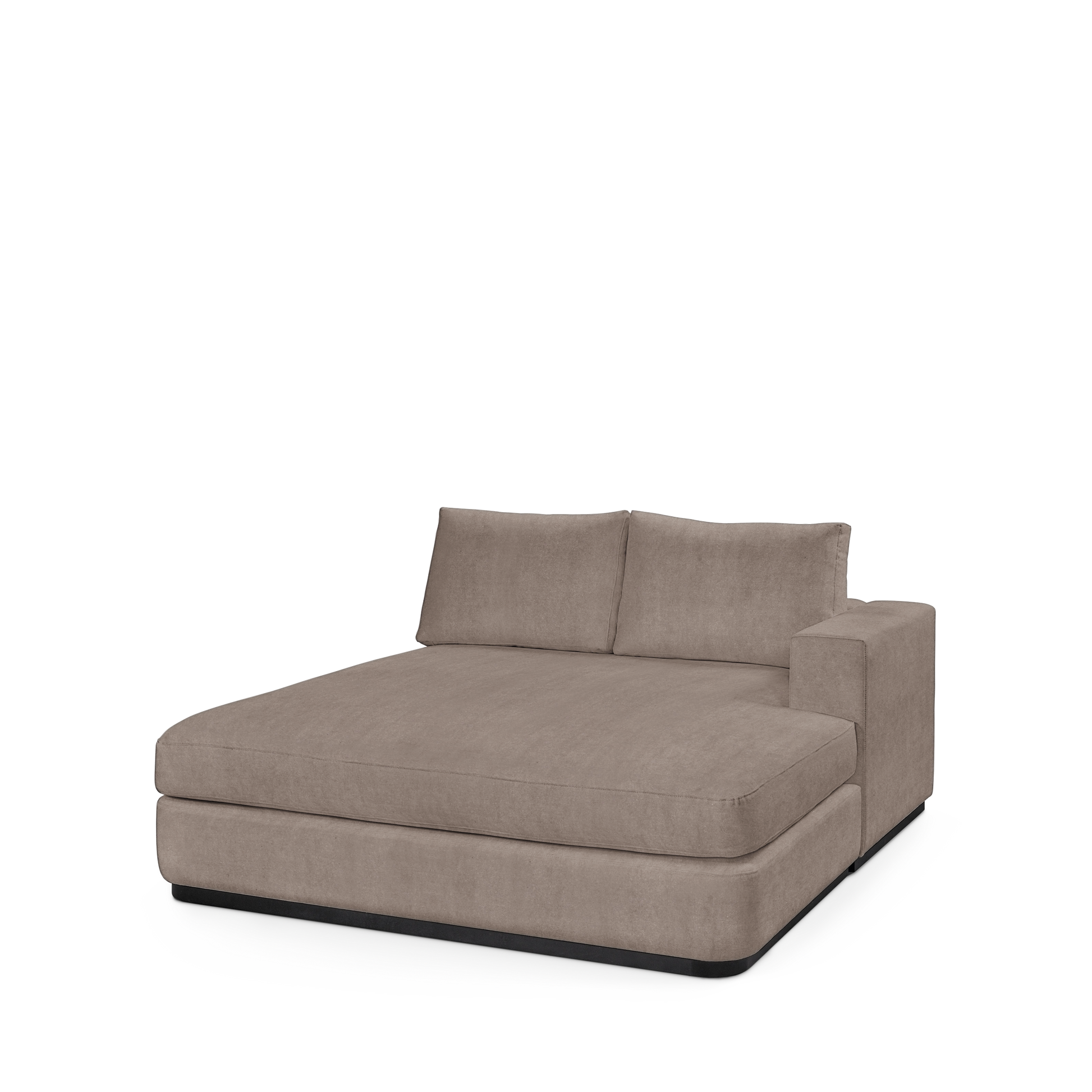 ATLAS 160 Lounge Bed arm rest right with London grey textile