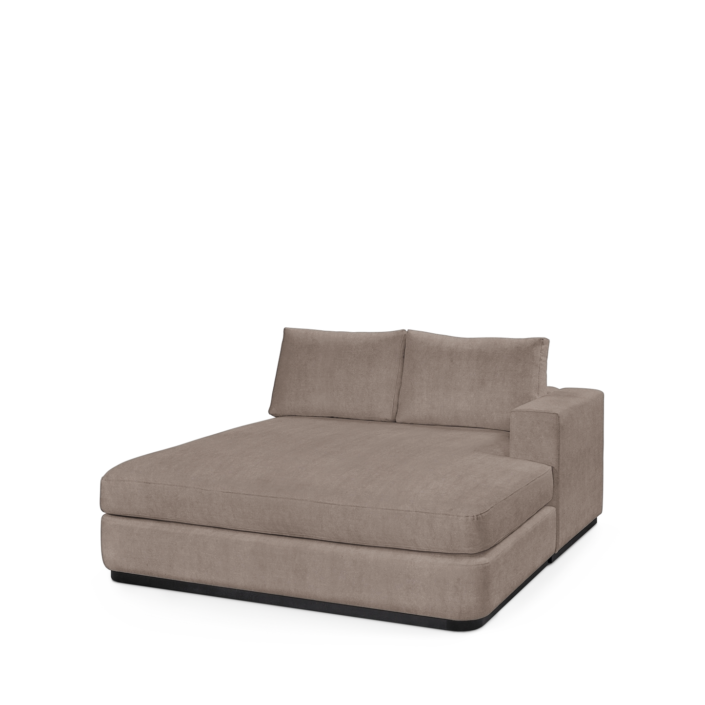 ATLAS 160 Lounge Bed arm rest right with London grey textile