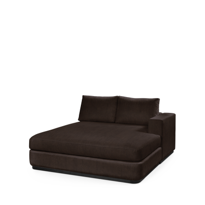 ATLAS 160 Lounge Bed arm rest right with dark brown textile