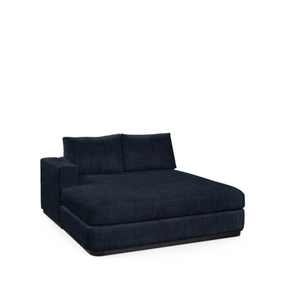 ATLAS 160 Lounge Bed arm rest left with dark blue textile 
