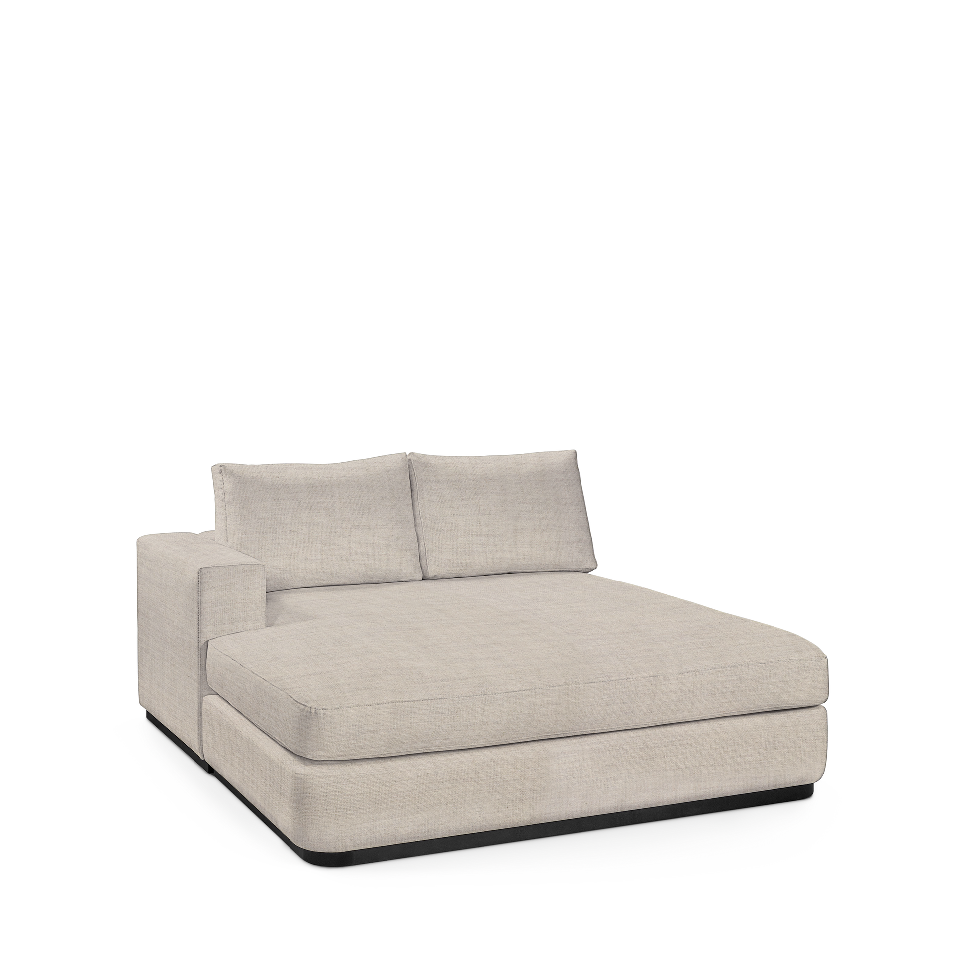ATLAS 160 Lounge Bed arm rest left with taupe textile