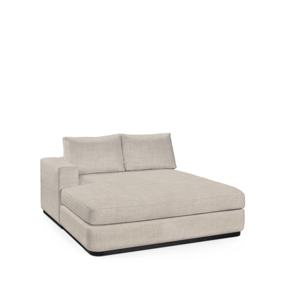 ATLAS 160 Lounge Bed arm rest left with taupe textile