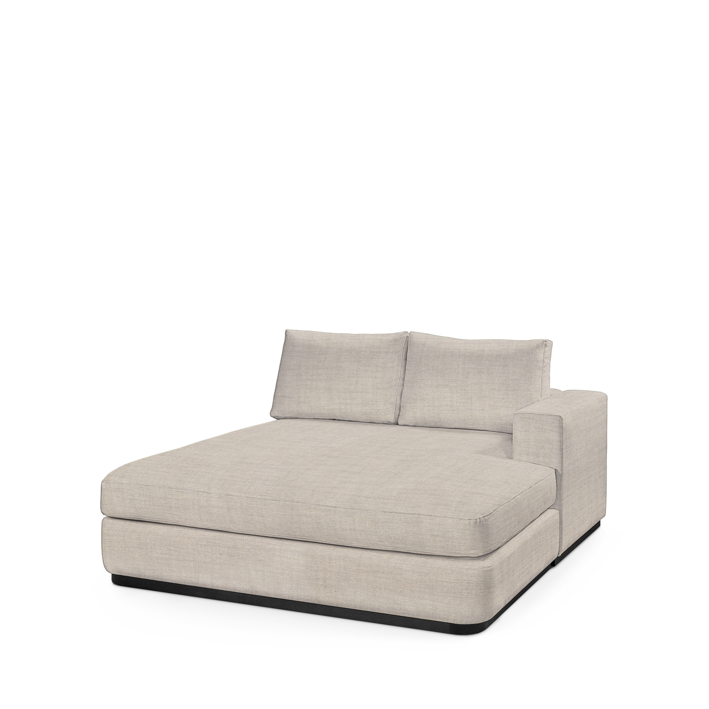 ATLAS 160 Lounge Bed arm rest right with taupe textile