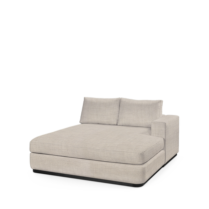 ATLAS 160 Lounge Bed arm rest right with taupe textile