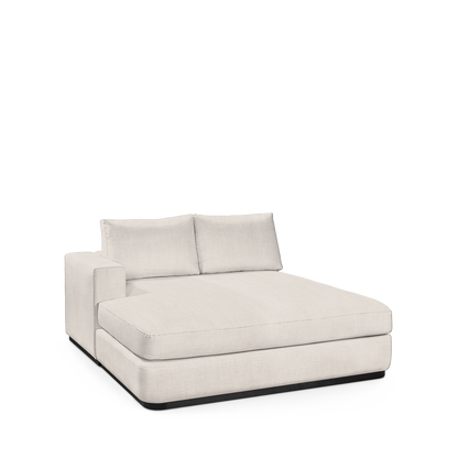 ATLAS 160 Lounge Bed arm rest left with light grey textile