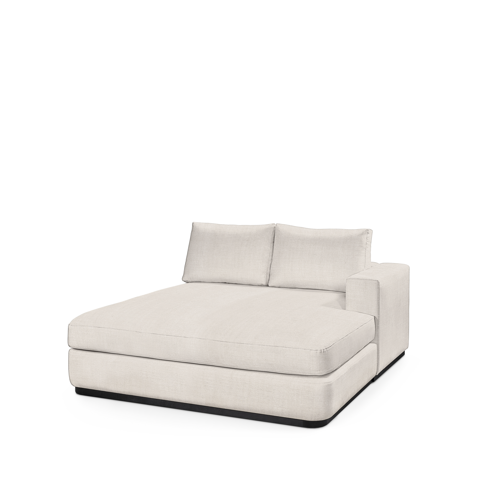 ATLAS 160 Lounge Bed arm rest right with light grey textile