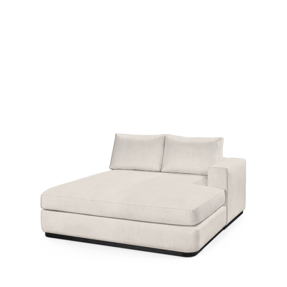 ATLAS 160 Lounge Bed arm rest right with light grey textile