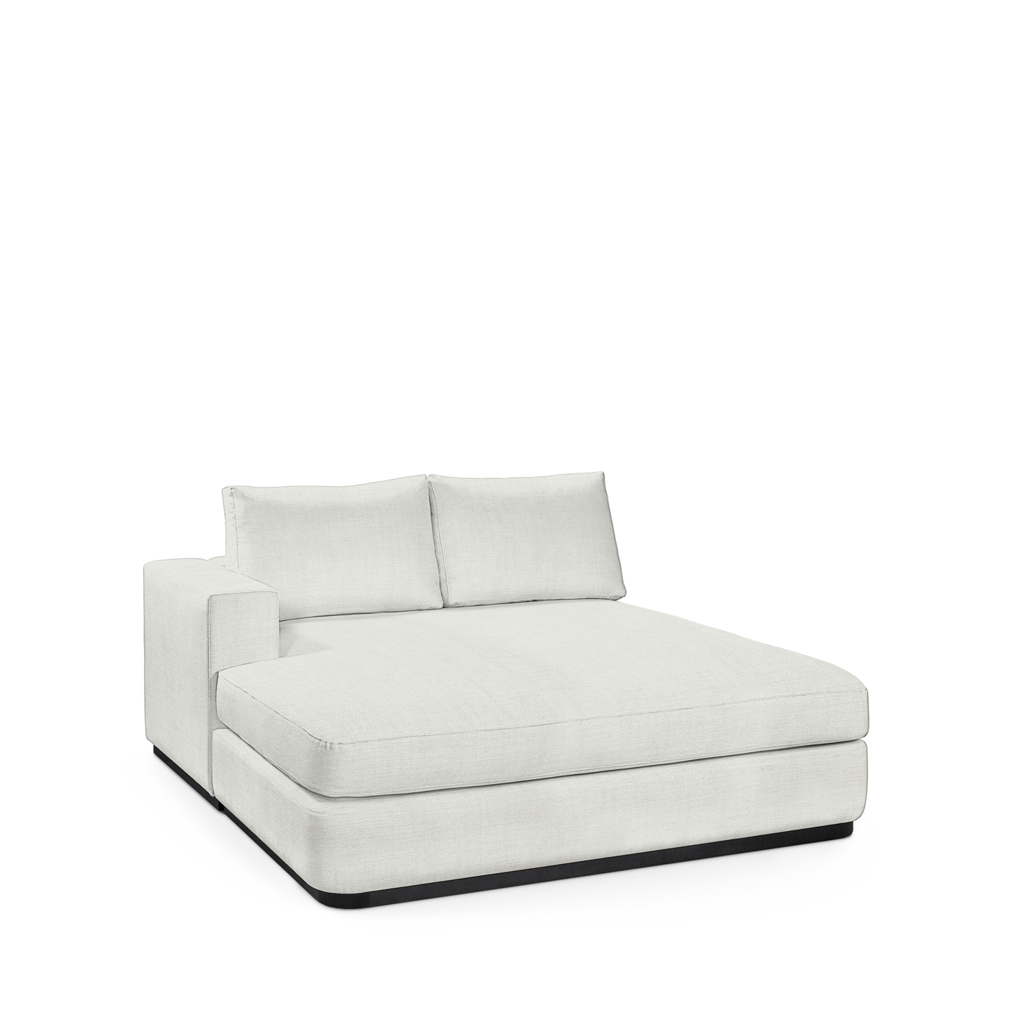 ATLAS 160 Lounge Bed arm rest left with Rocco white textile