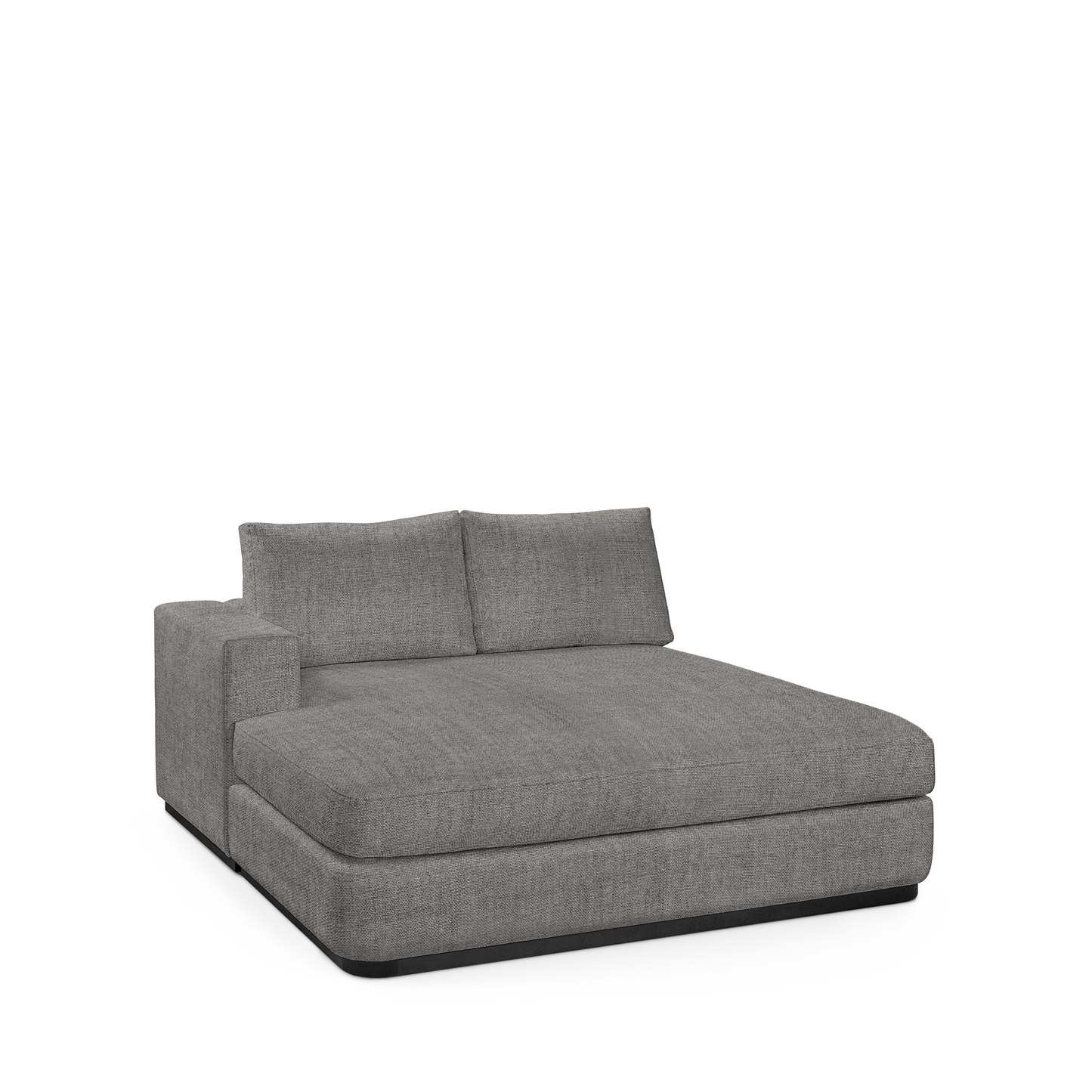 ATLAS 160 Lounge Bed arm rest left with dark grey textile