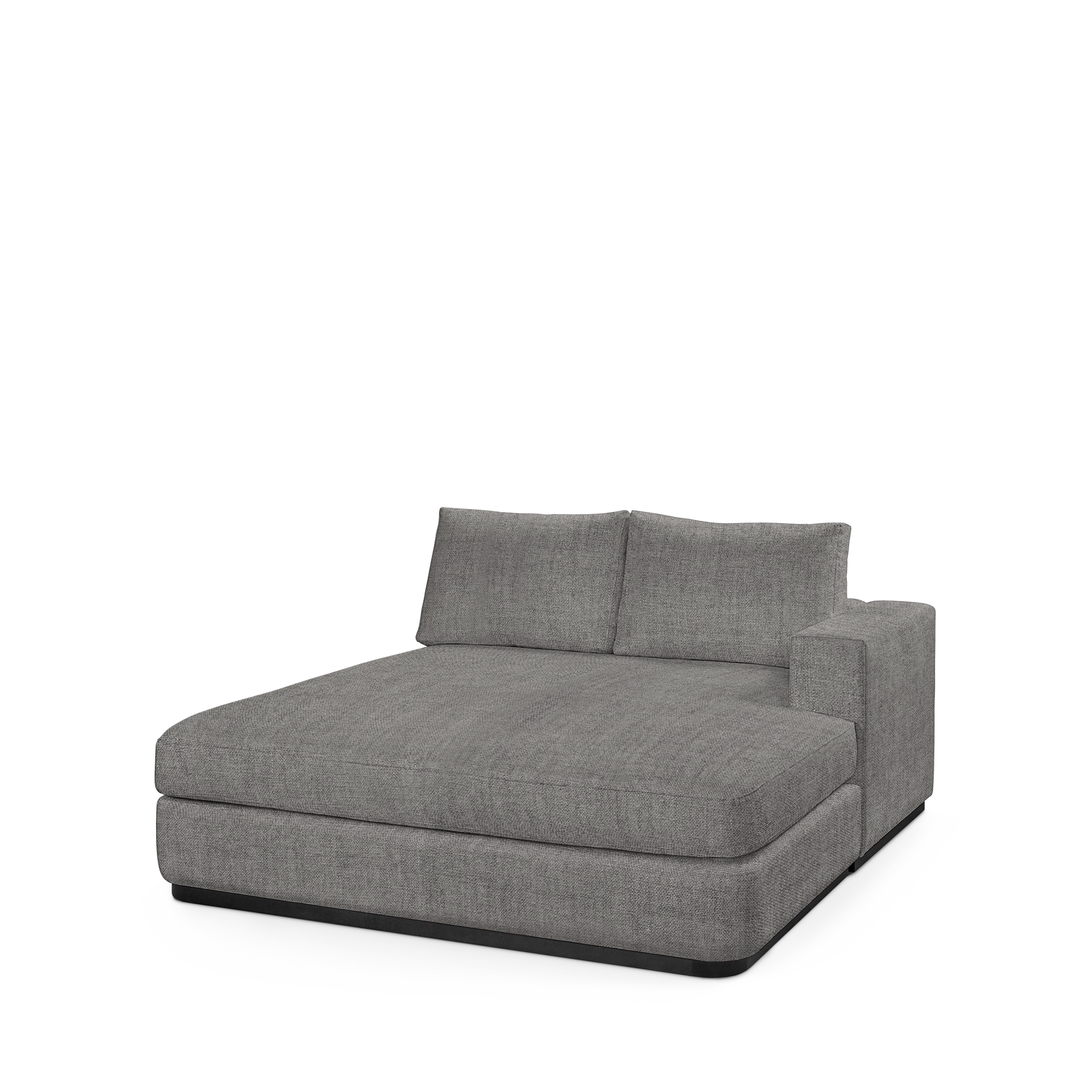 ATLAS 160 Lounge Bed arm rest right with dark grey textile