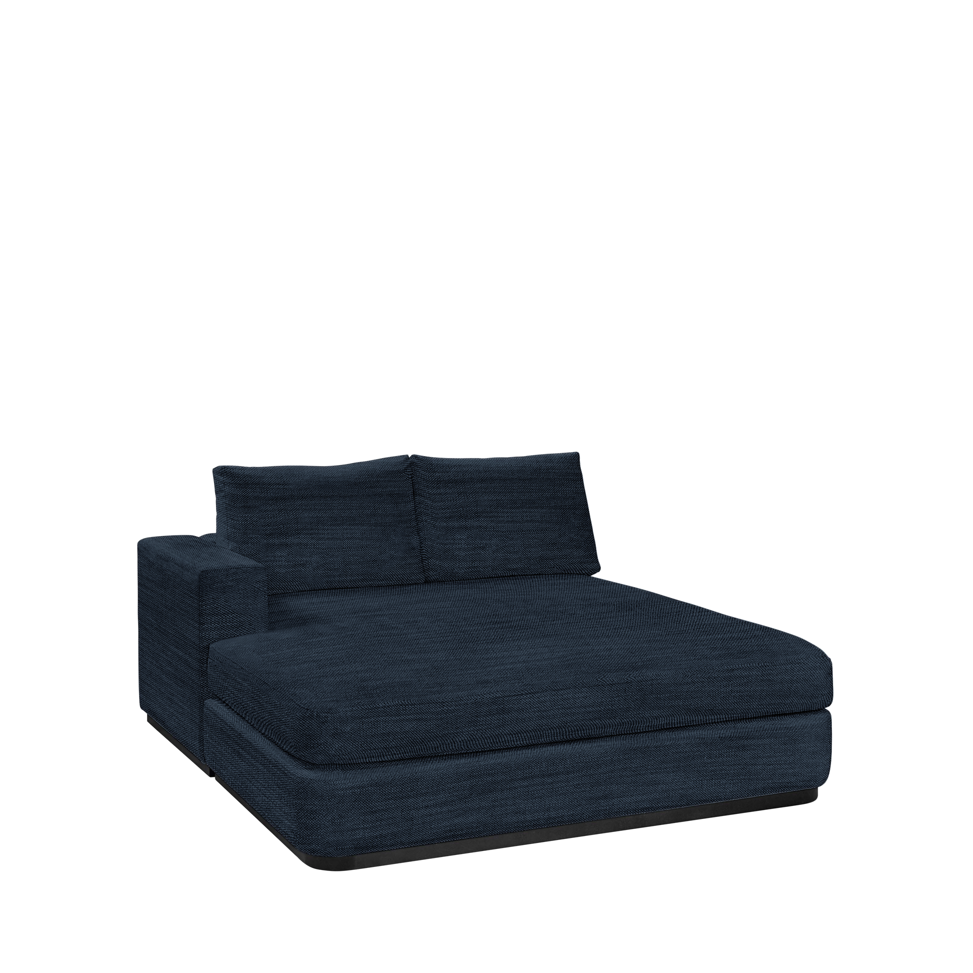 ATLAS 160 Lounge Bed arm rest left with Rocco dark blue textile